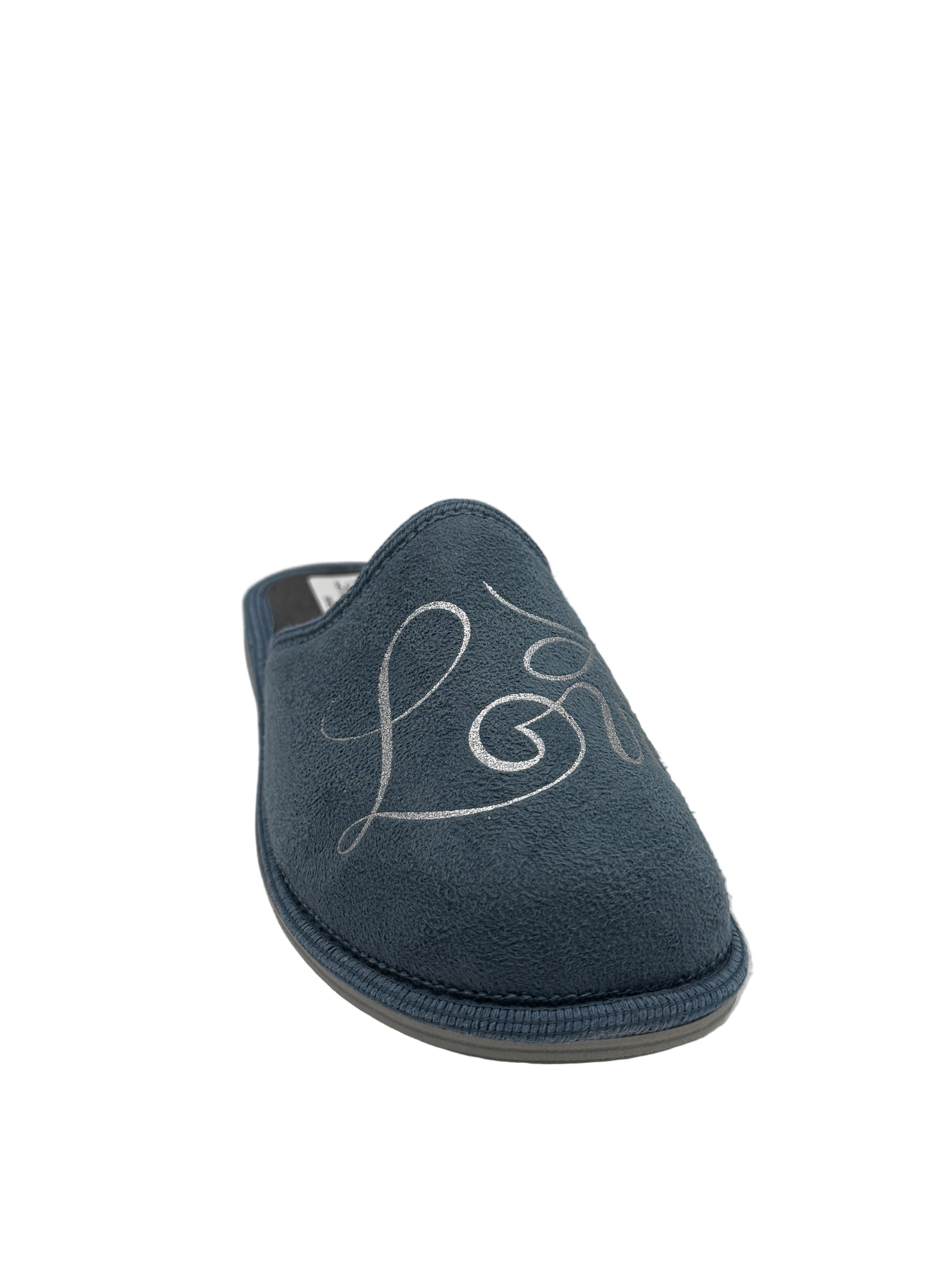 Lucrezia_pantofola azzurra con scritta love