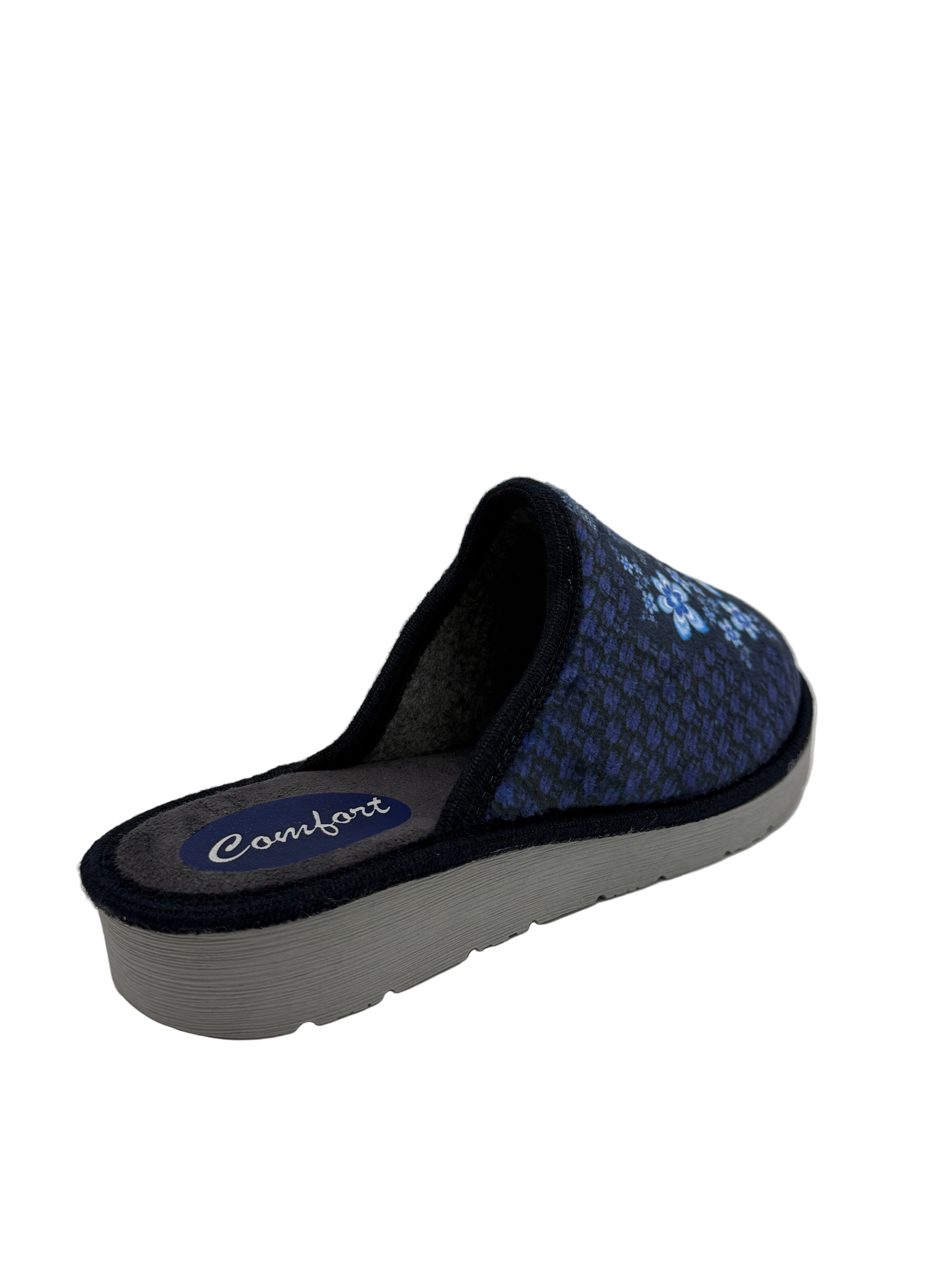 Gemma_pantofola blu con fiori