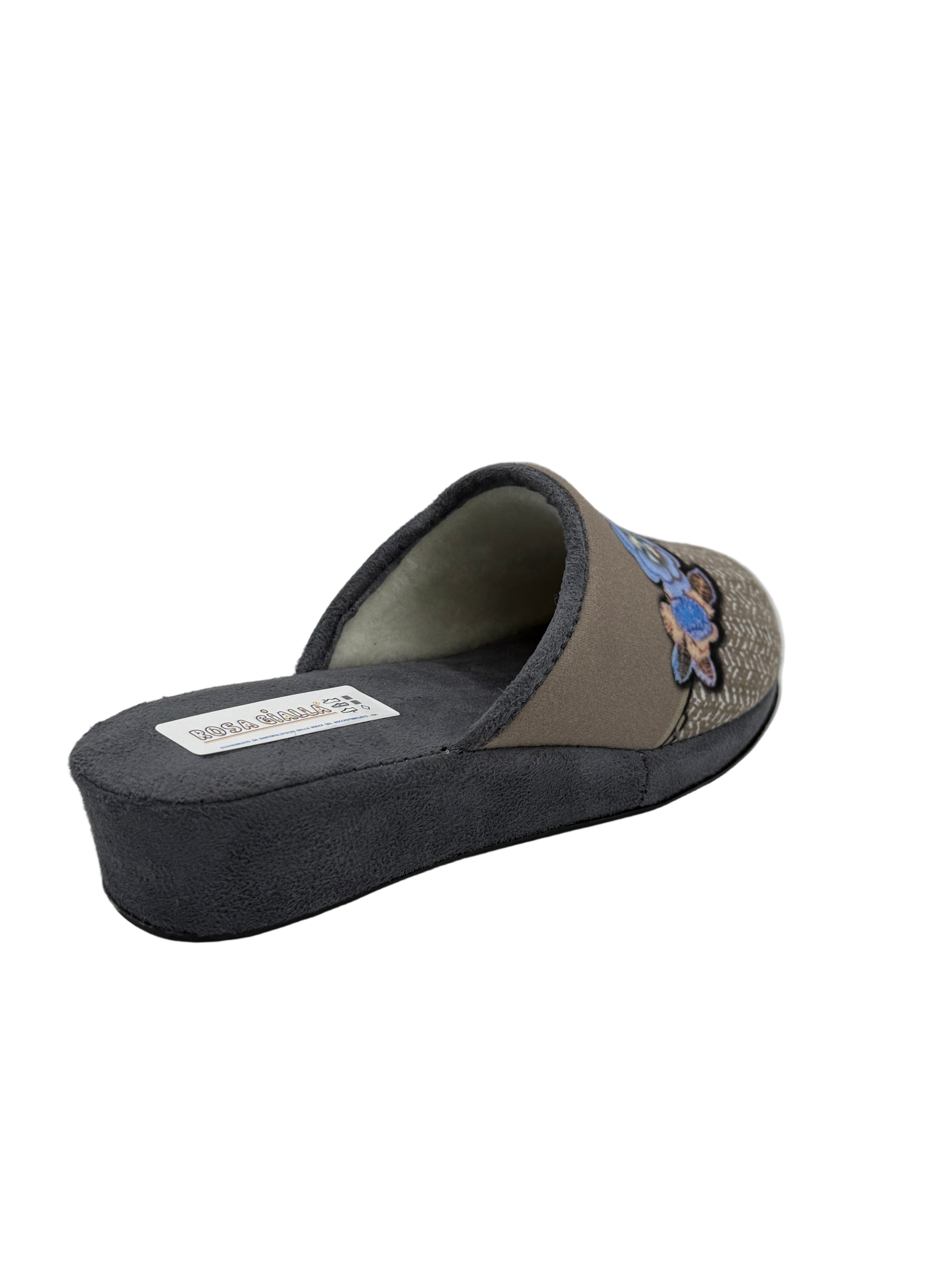 Debora_pantofola grigia con fiori