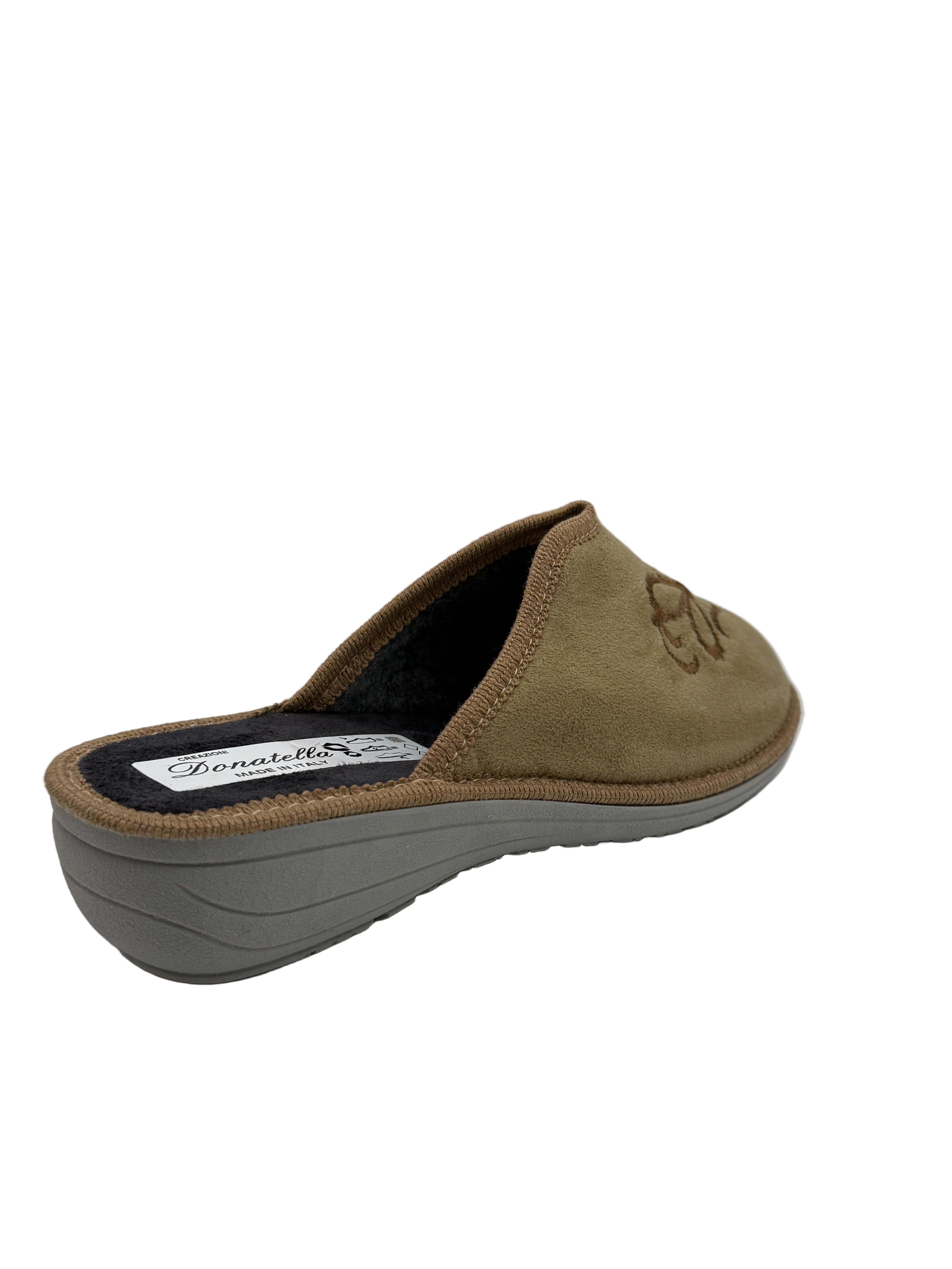 Cecilia_pantofola beige con ricamo fiore