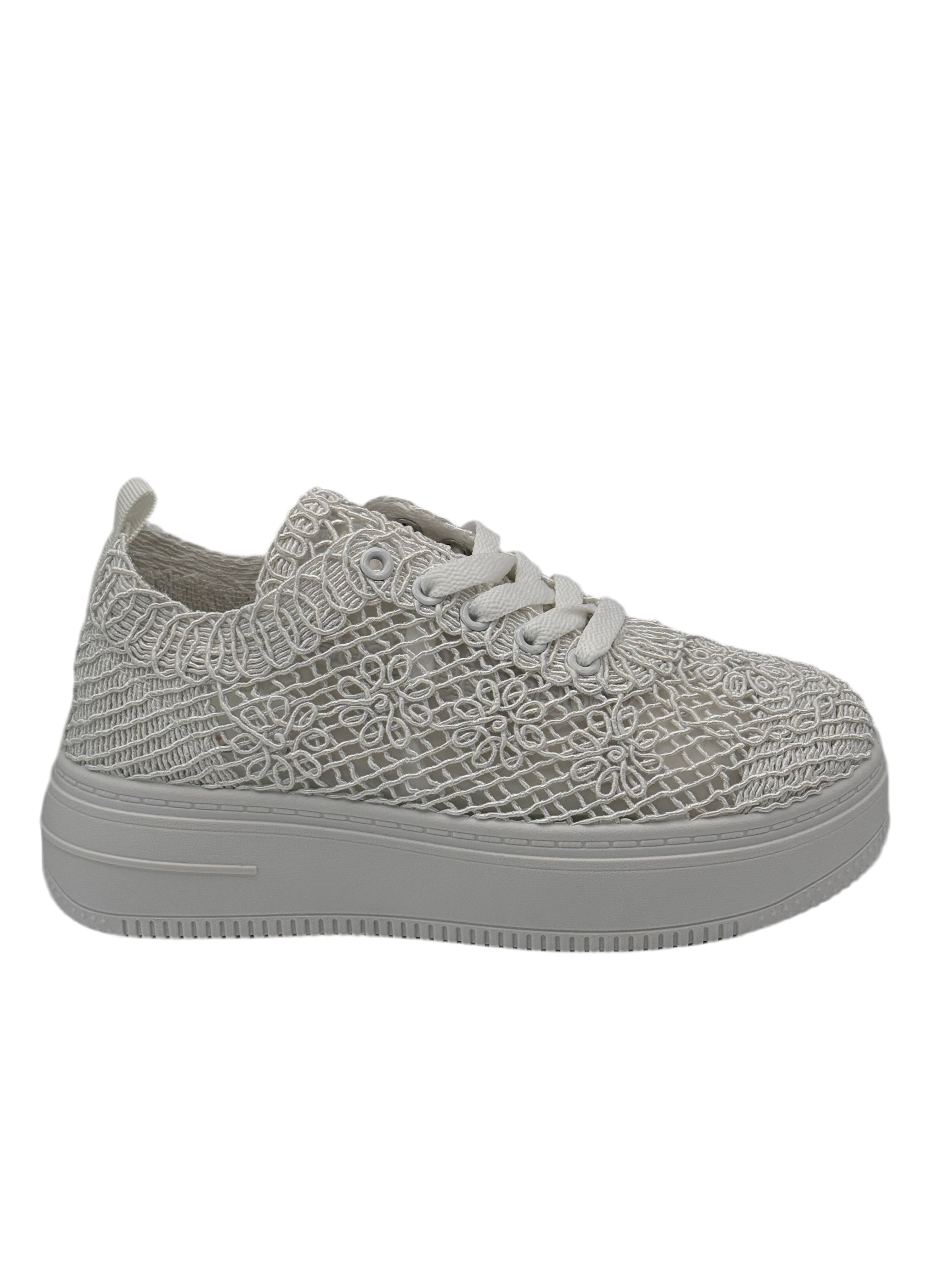 Cristal-sneakers di tela ricamate