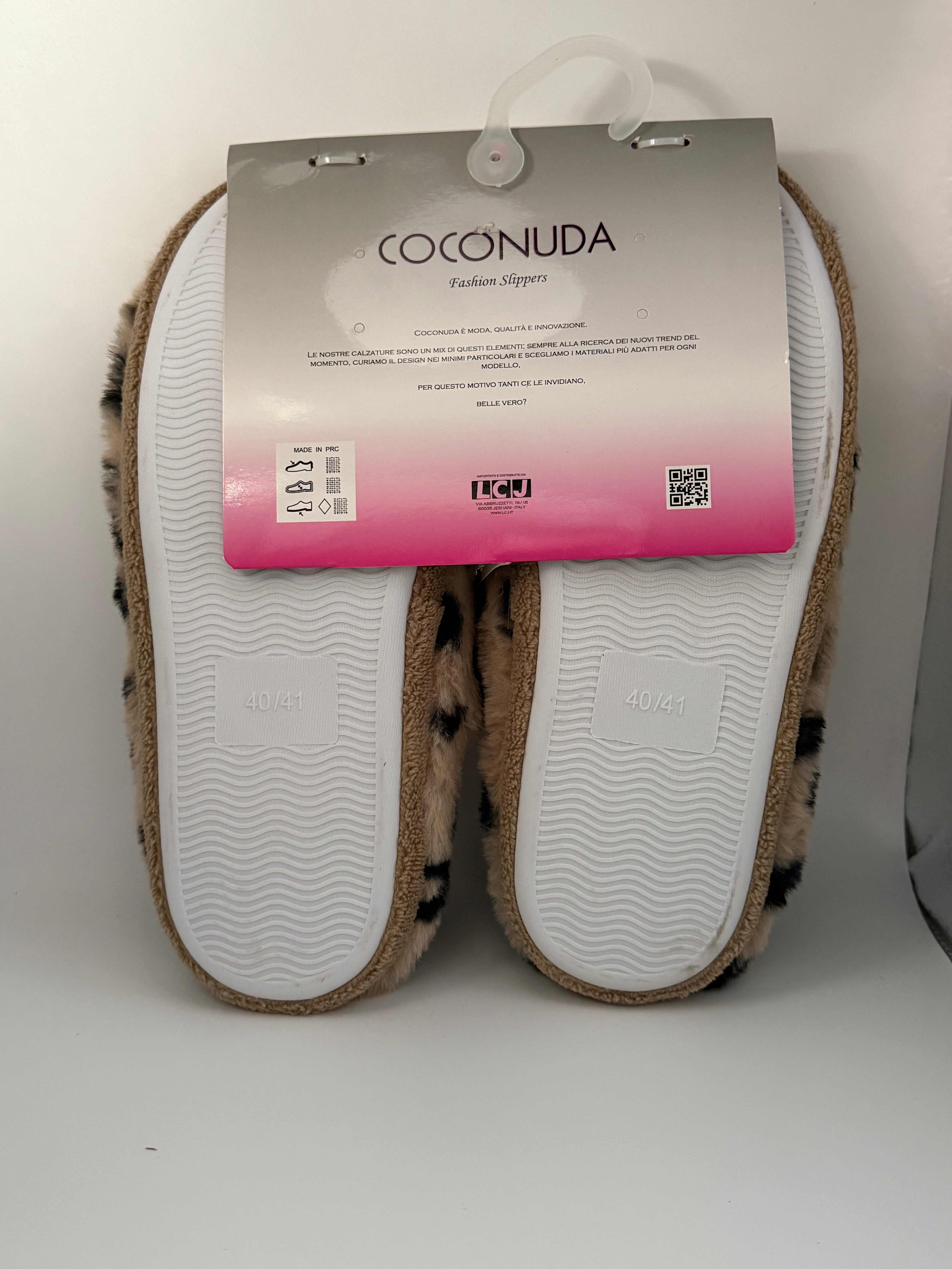 Coconuda_pantofola con cuori e fiocco beige