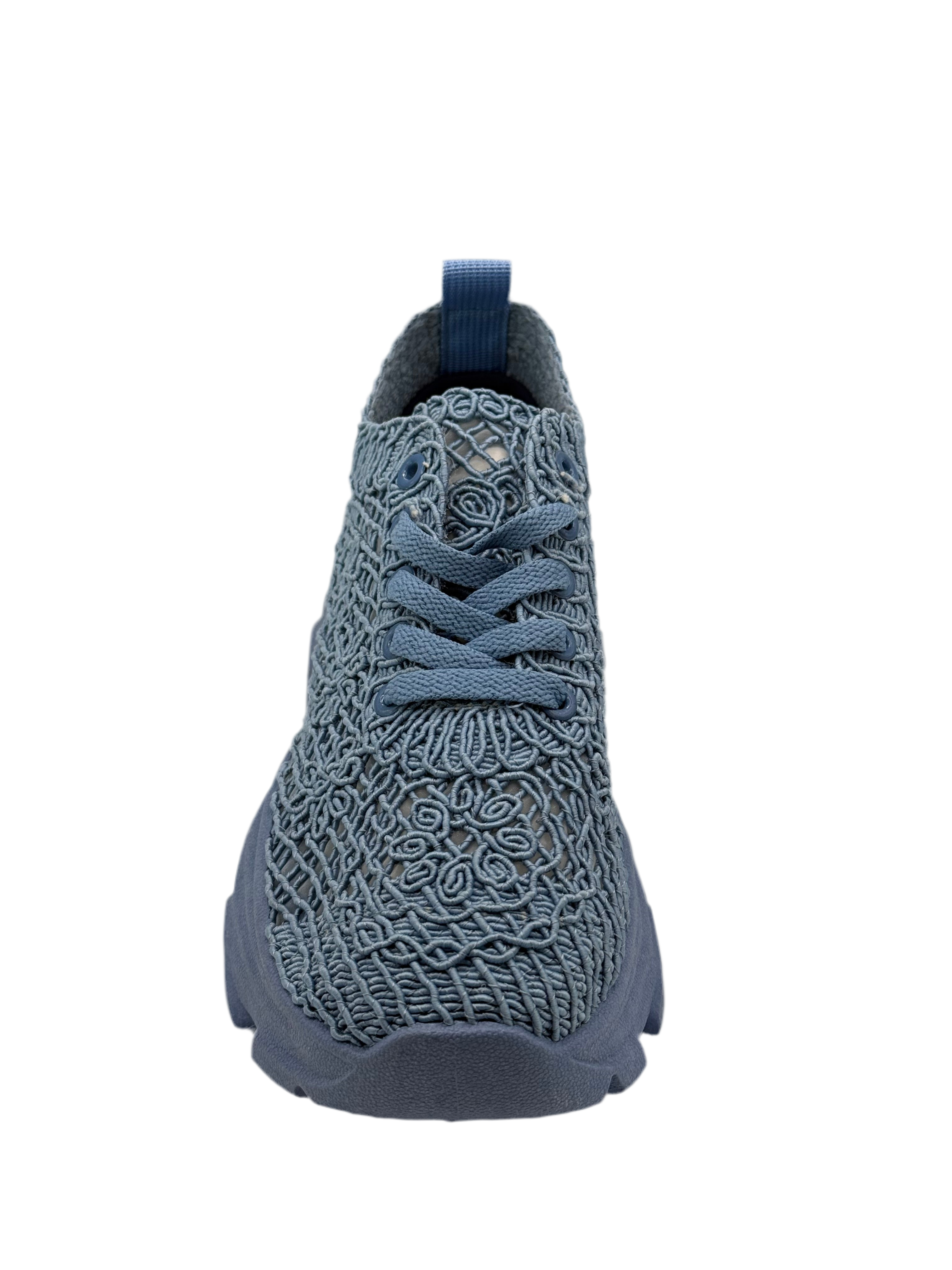 Melissa_sneakers azzurra di tela ricamata