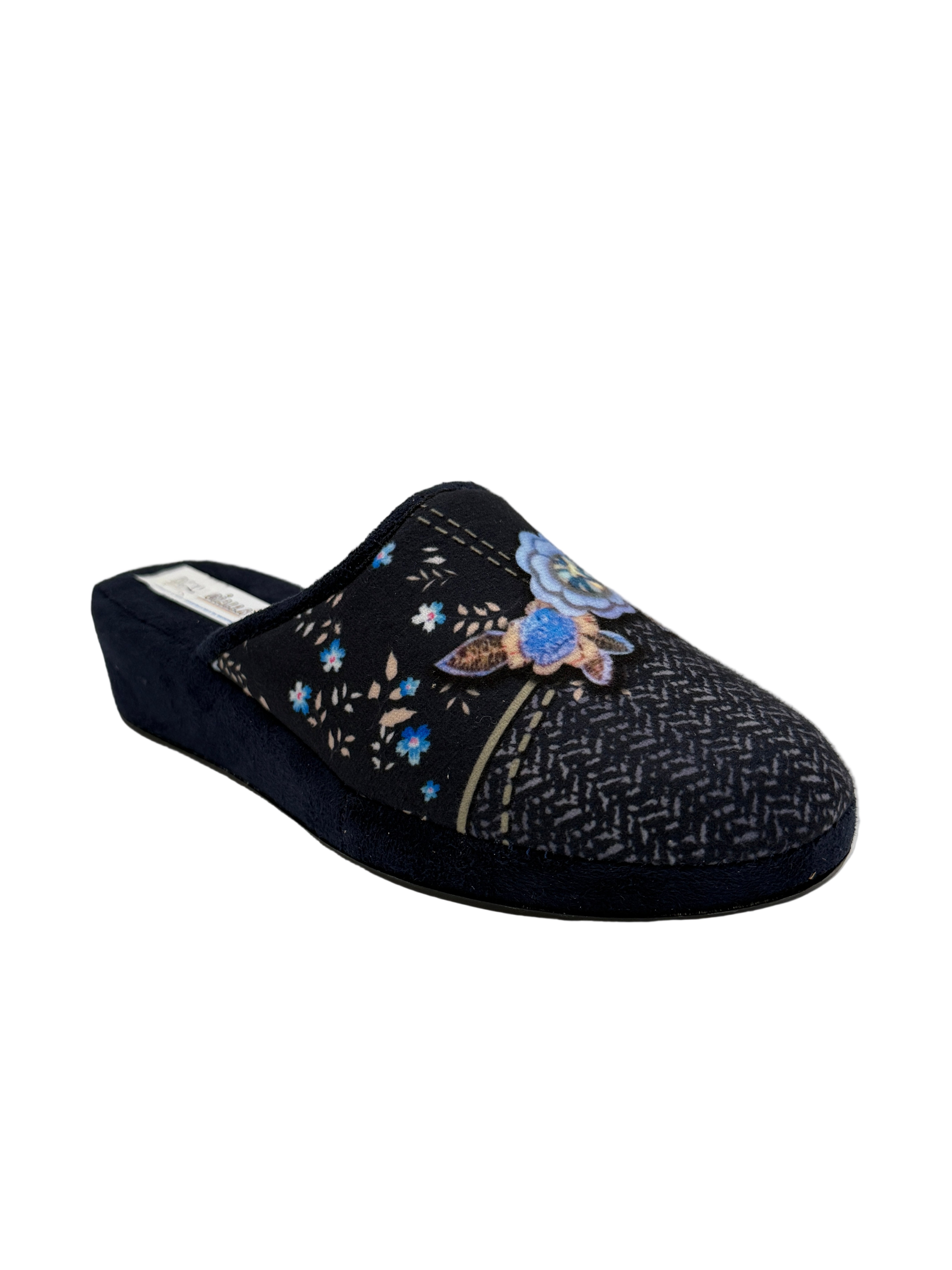 Debora_pantofola blu con fiori