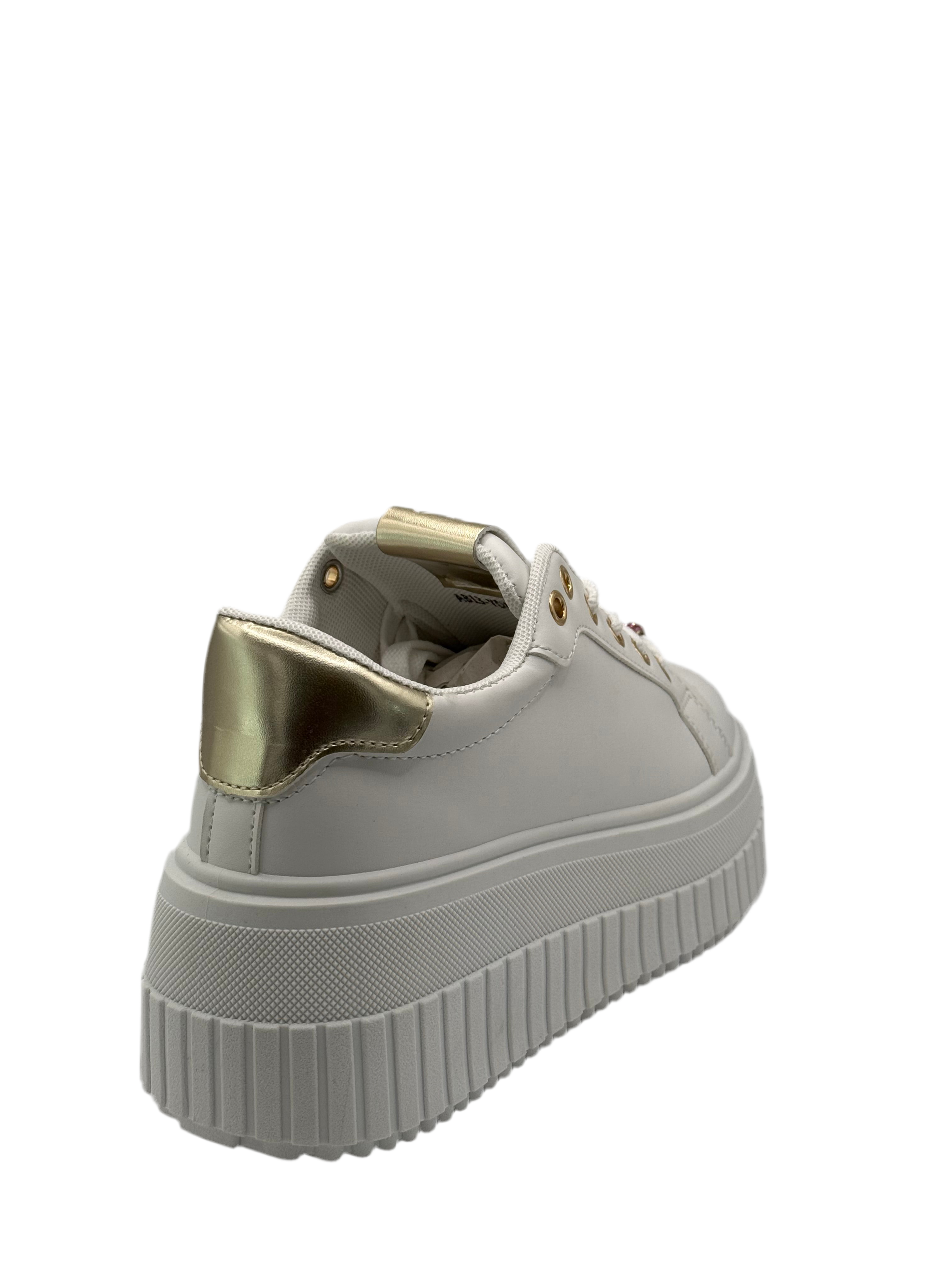 Francesca_sneakers alta bianca con accessori