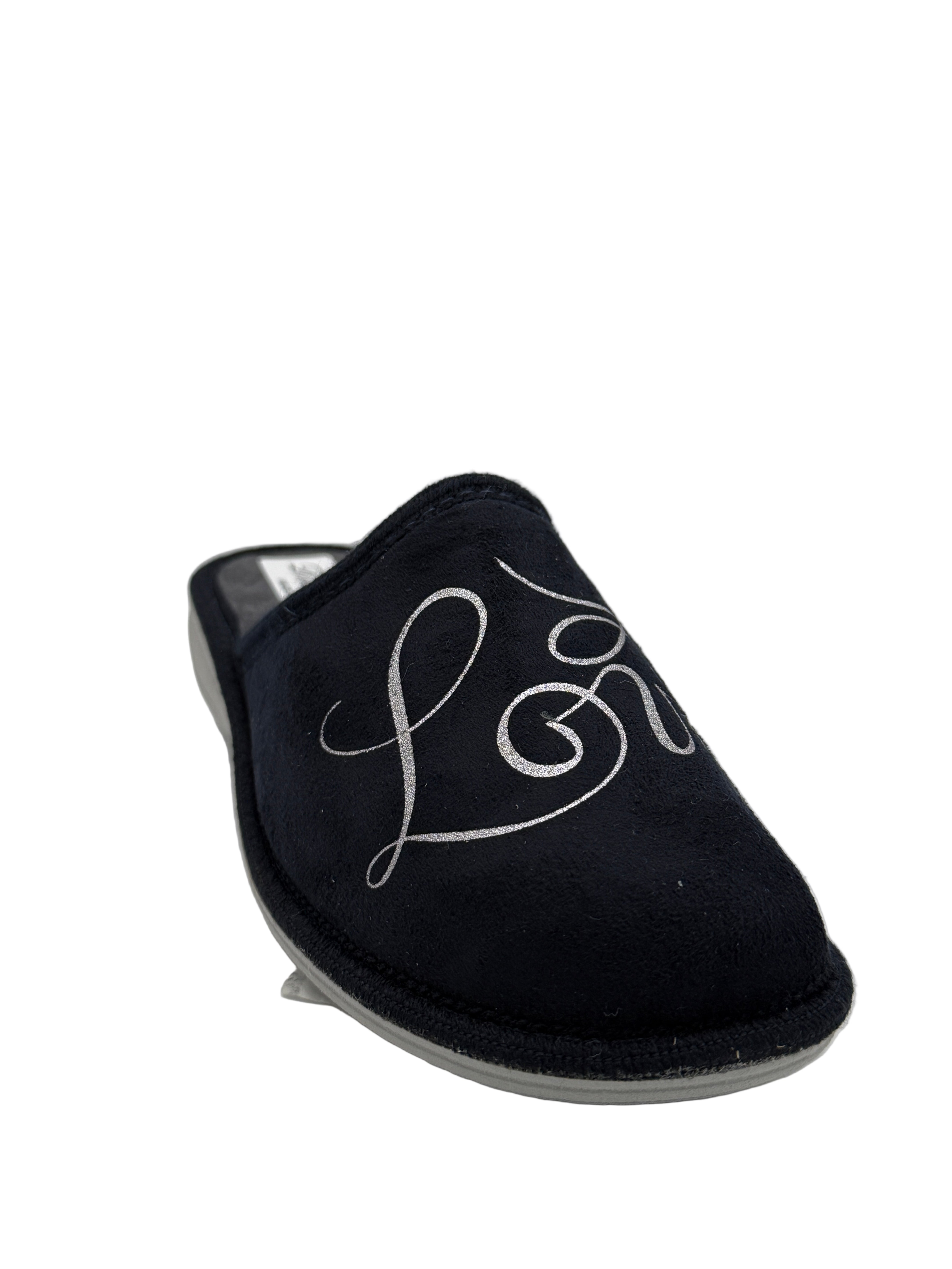 Lucrezia_pantofola blu con scritta love