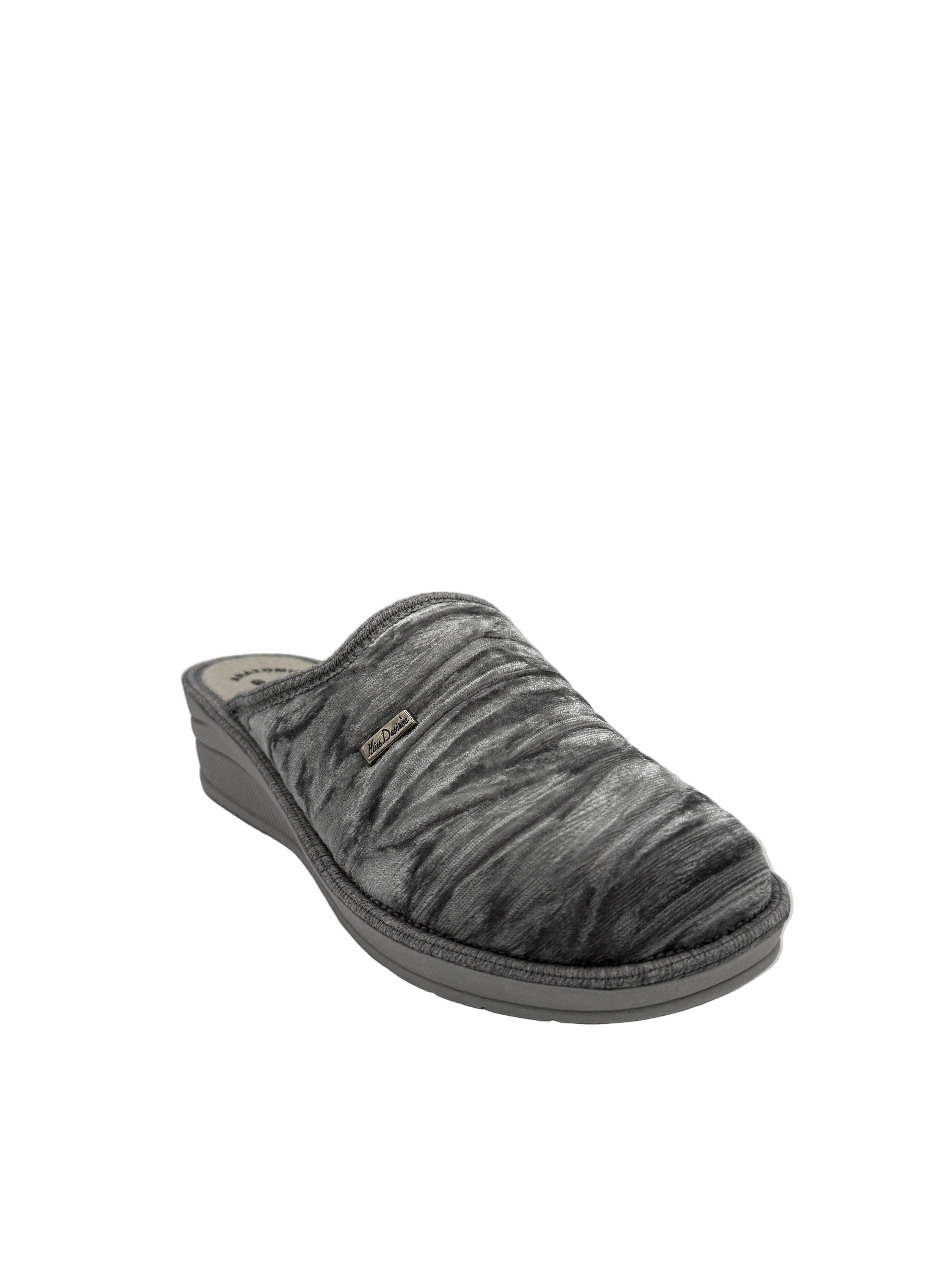 Morgana_pantofola con zeppa grigia