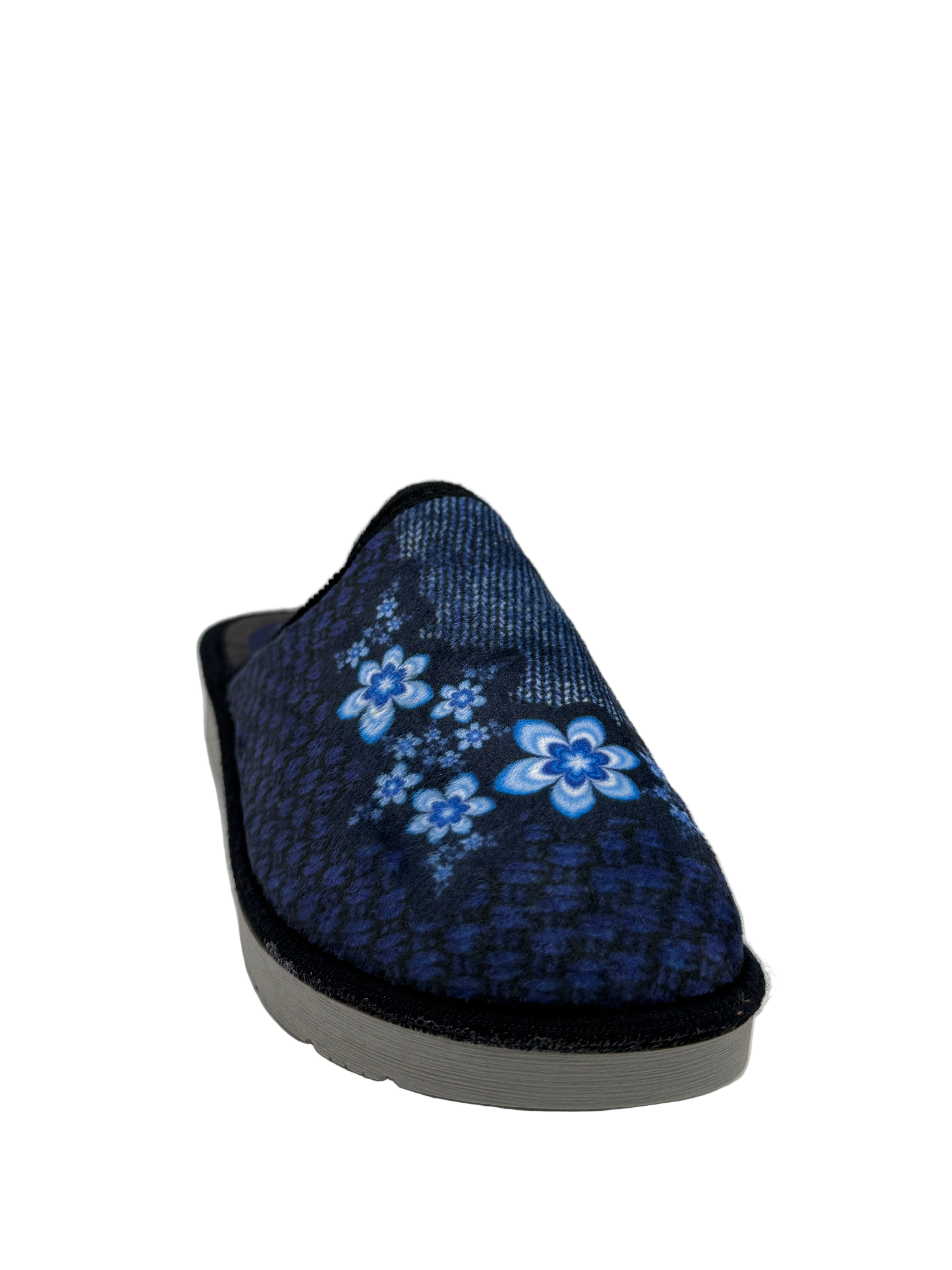 Gemma_pantofola blu con fiori