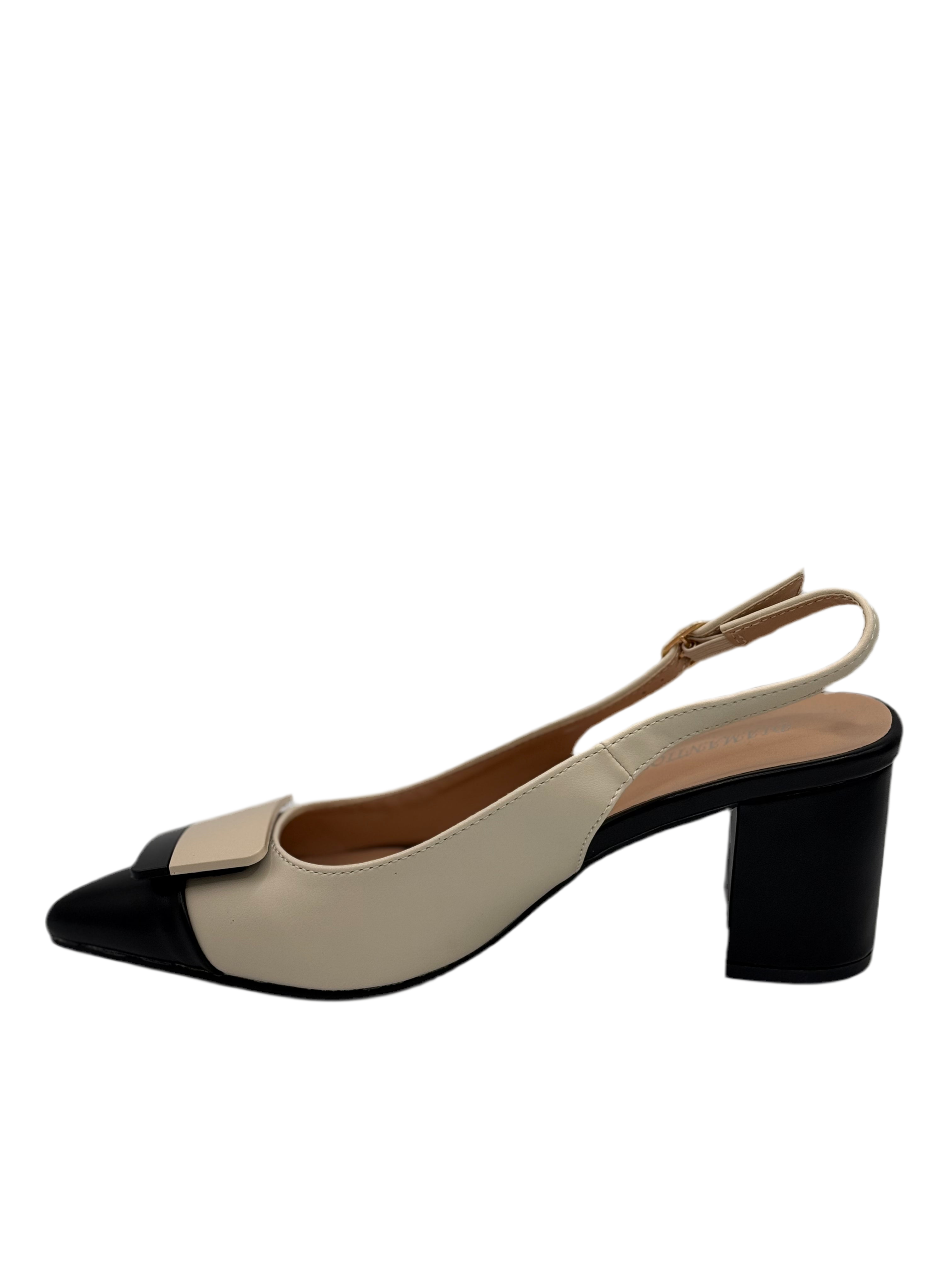 Zoe_Decolletè beige e nero