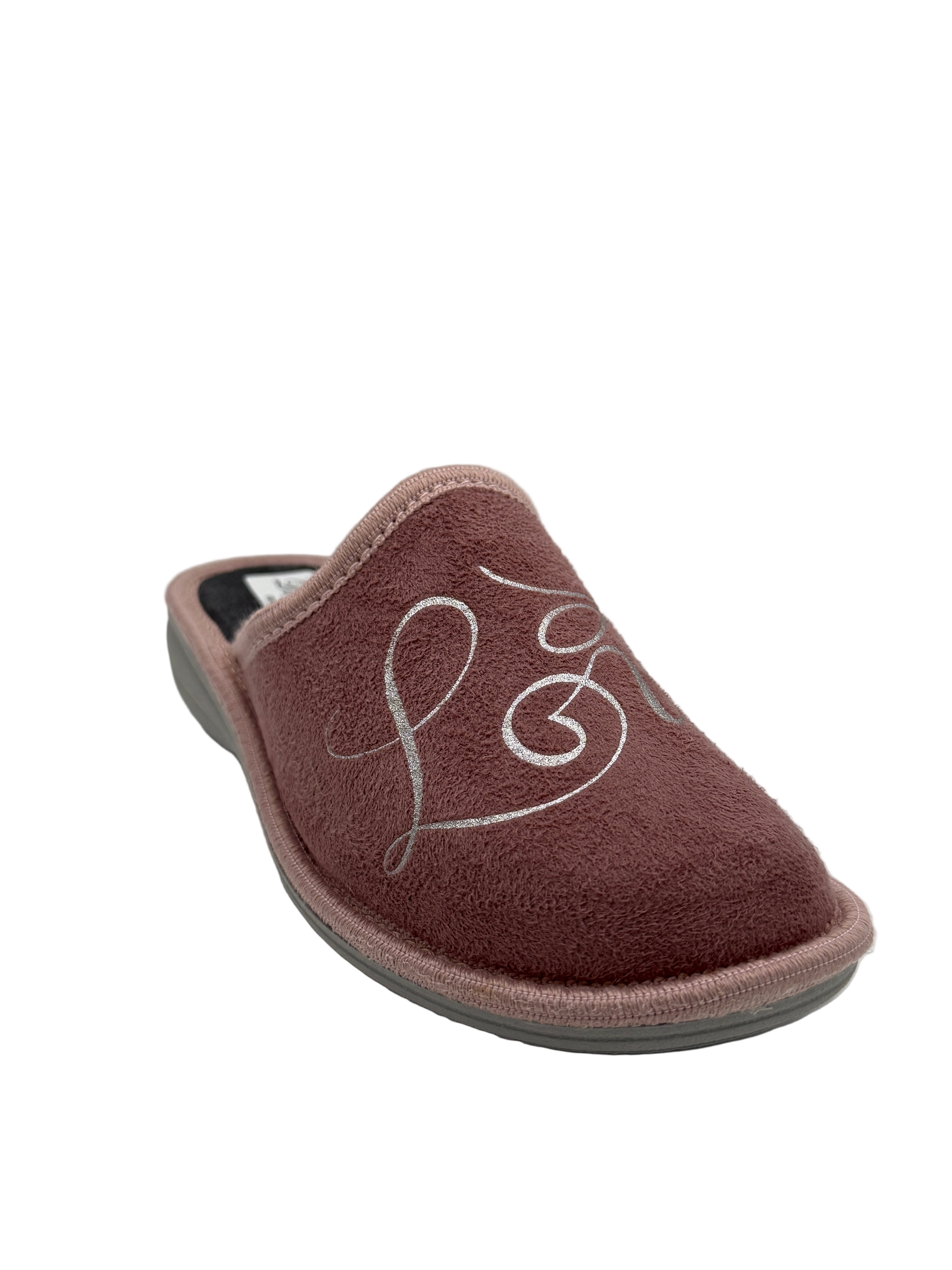 Lucrezia_pantofola color cipria con scritta love