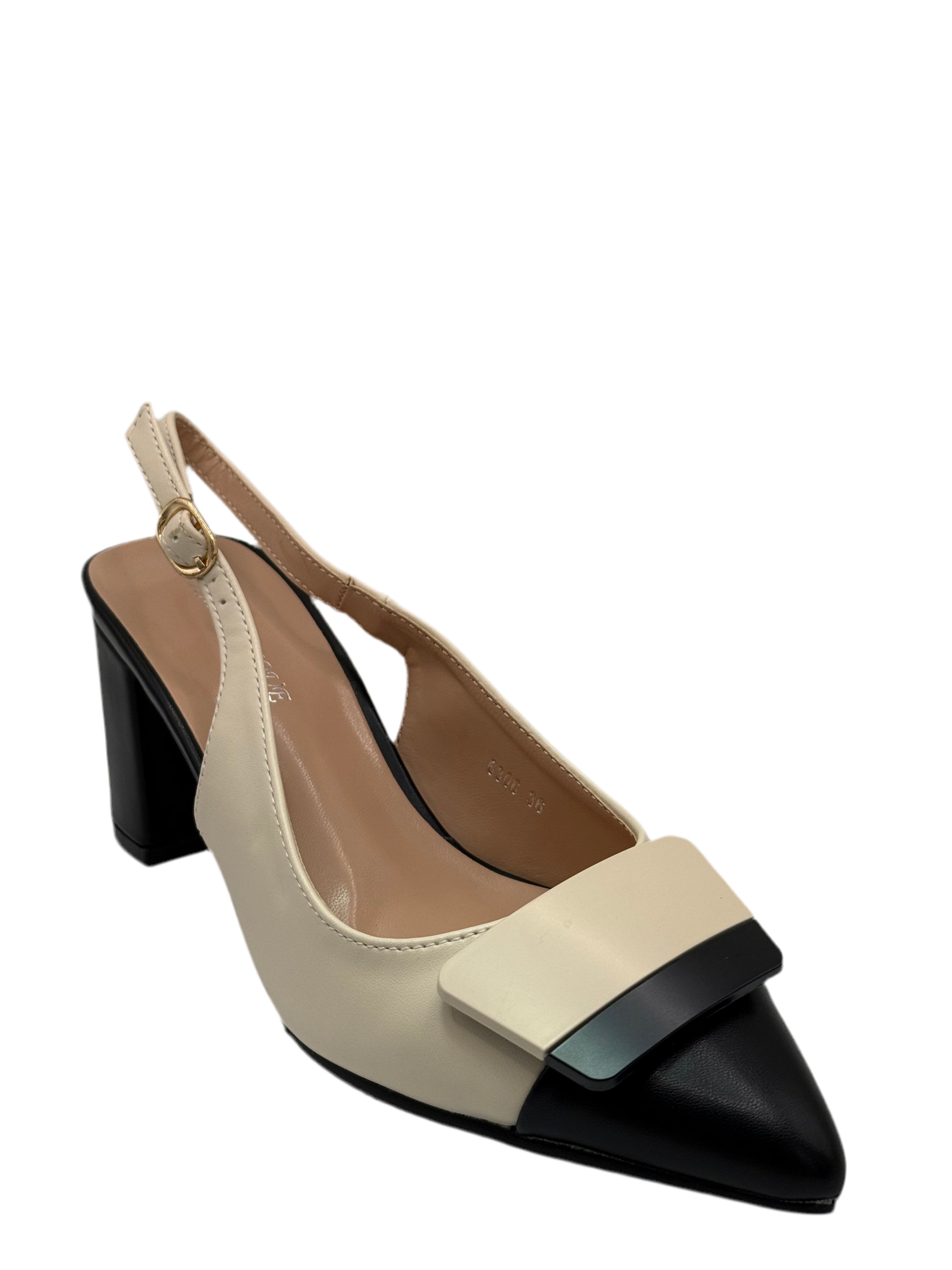 Zoe_Decolletè beige e nero