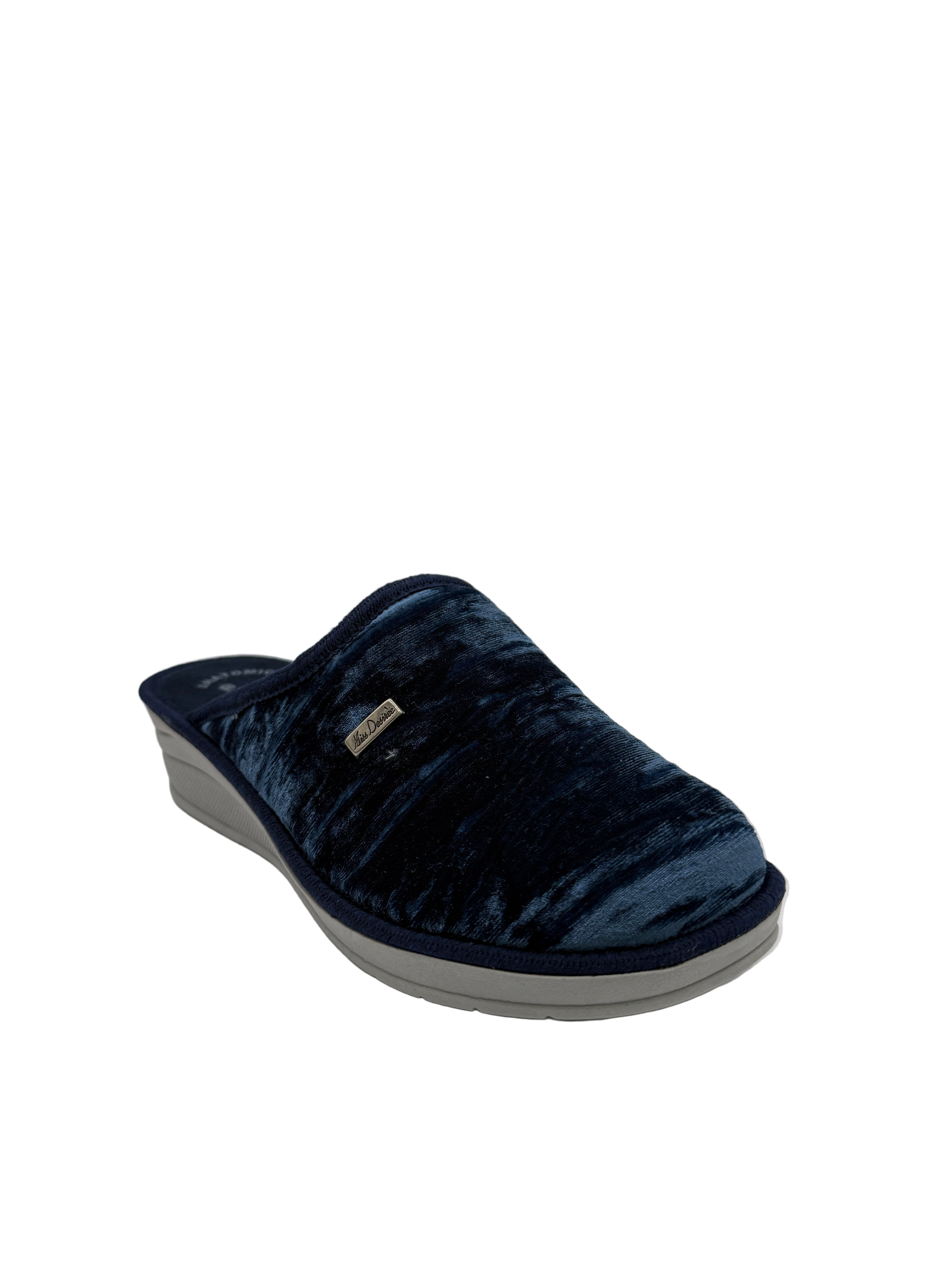 Morgana_pantofola con zeppa blu