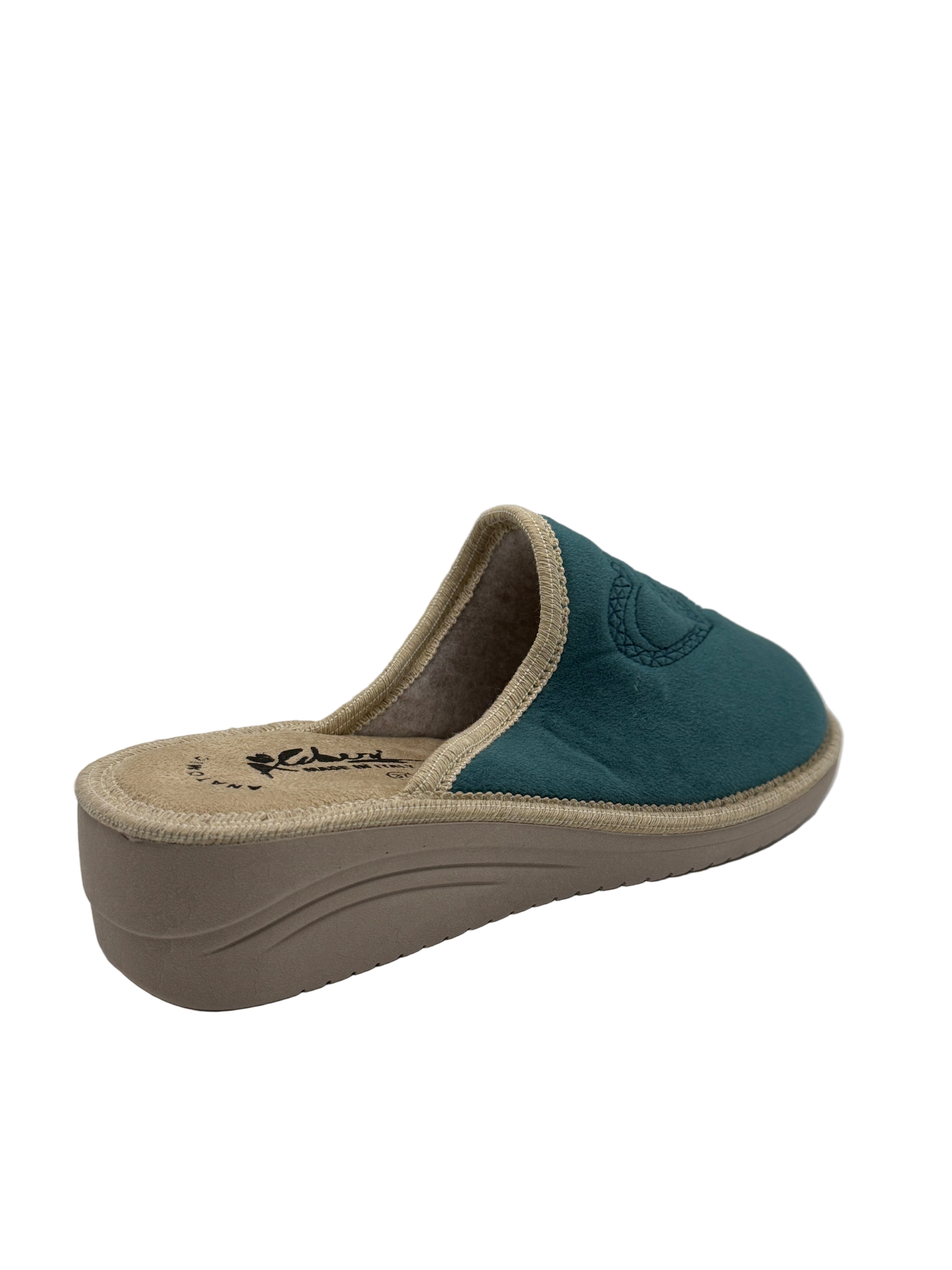 Eleonora_pantofola color petrolio con cuori