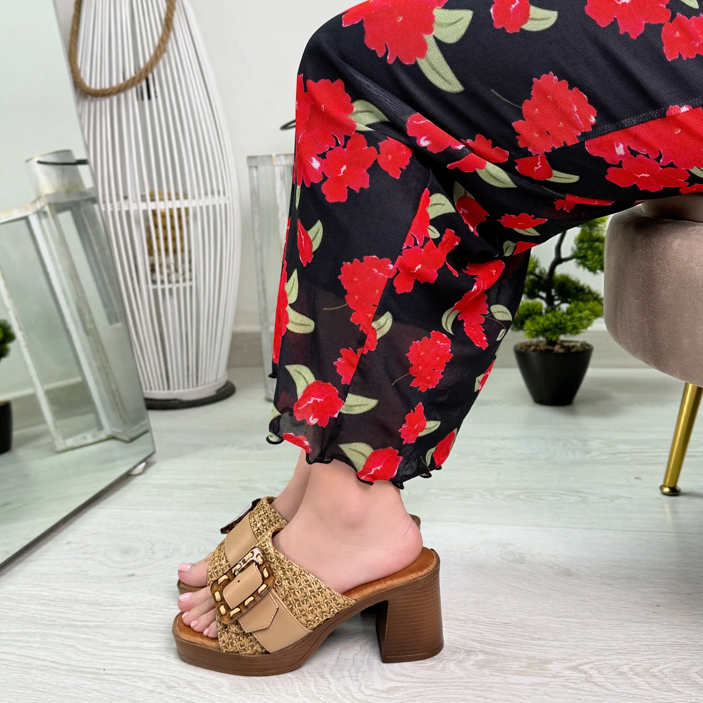 Anais ciabatta color khaki con tacco