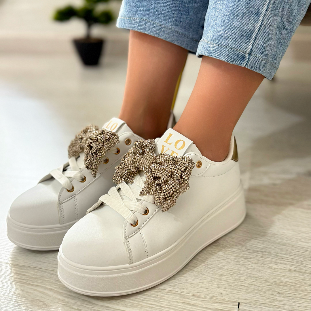 Giovanna Sneakers fiocco donna oro