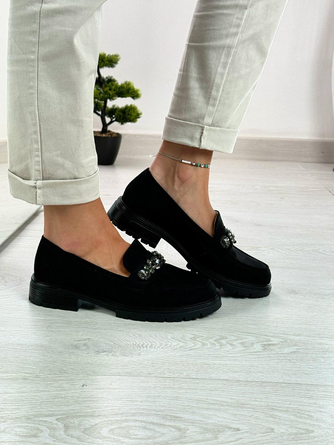 kelly_mocassino nero in camoscio