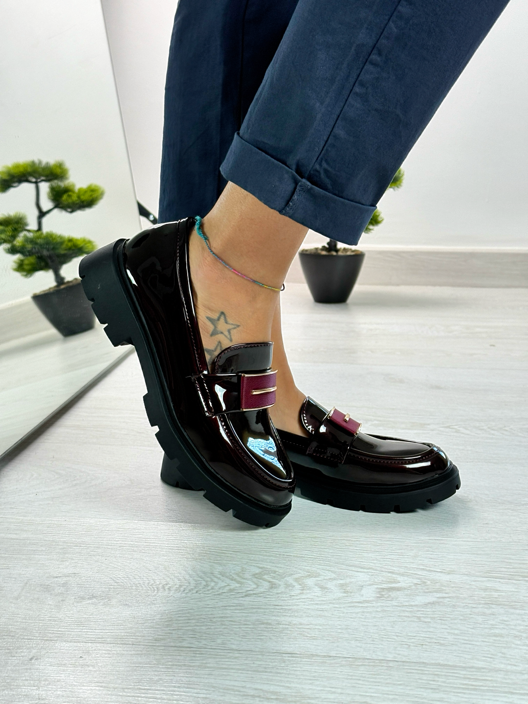 Juliette_mocassino bordeaux in vernice