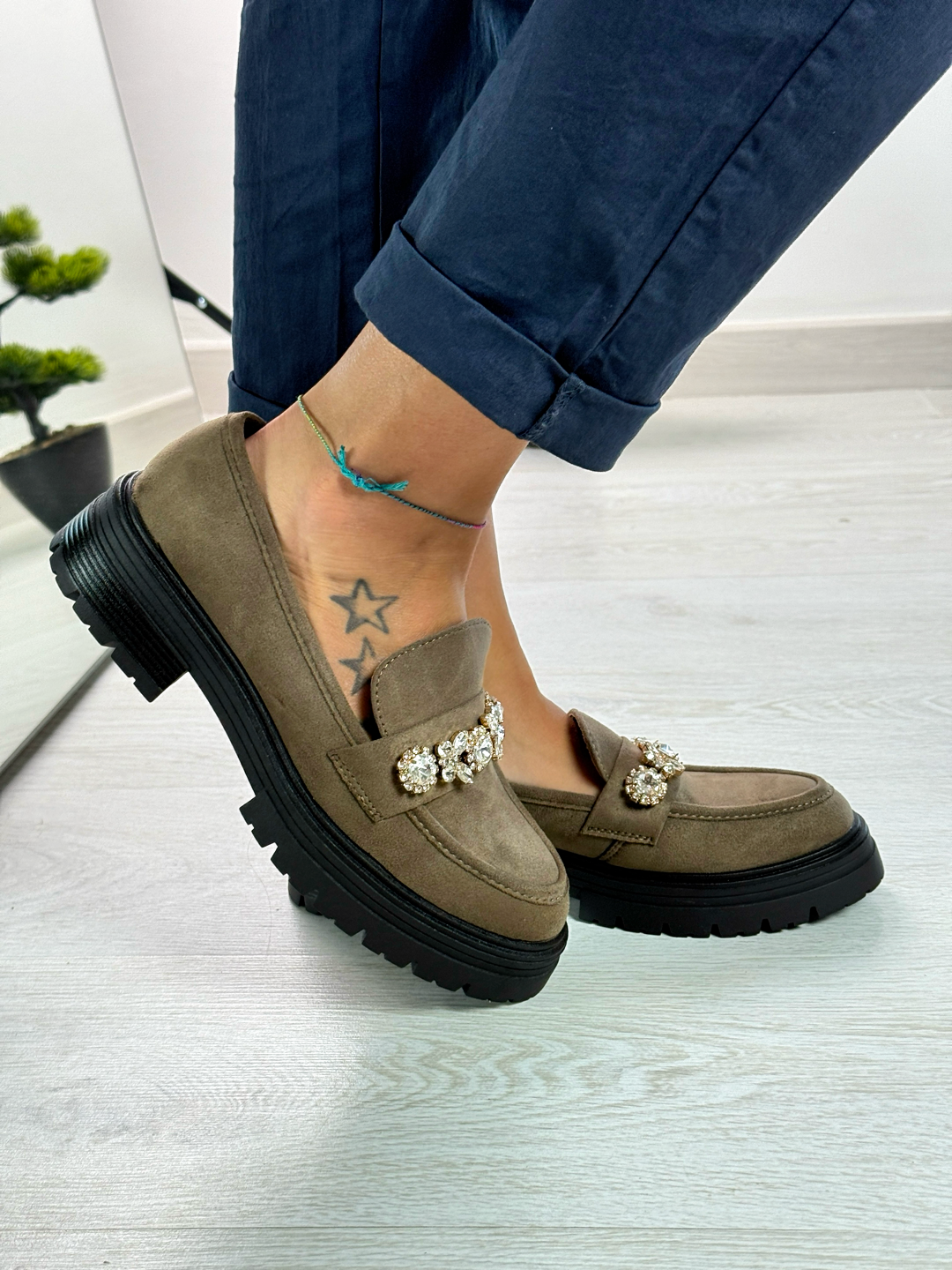 Kelly_mocassino marrone in camoscio