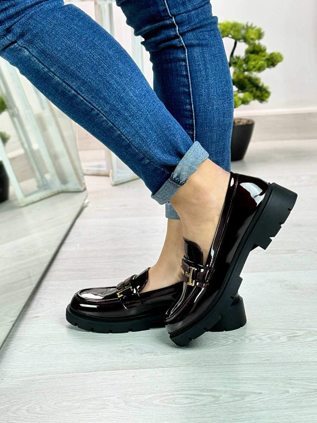 Lizbeth_mocassino in vernice bordeaux