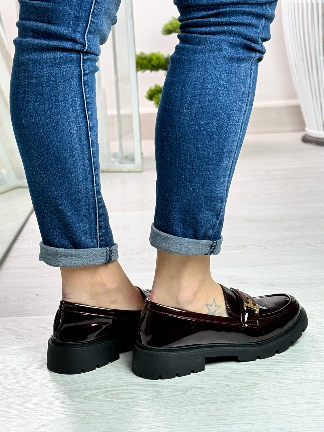 Lizbeth_mocassino in vernice bordeaux