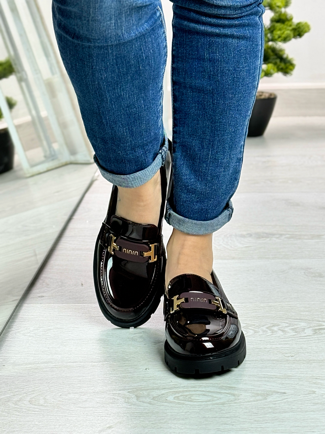 Lizbeth_mocassino in vernice bordeaux