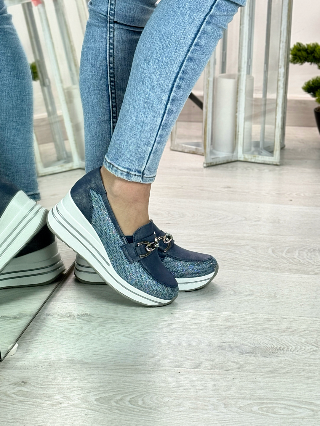 Erin_mocassino comodo jeans con zeppa