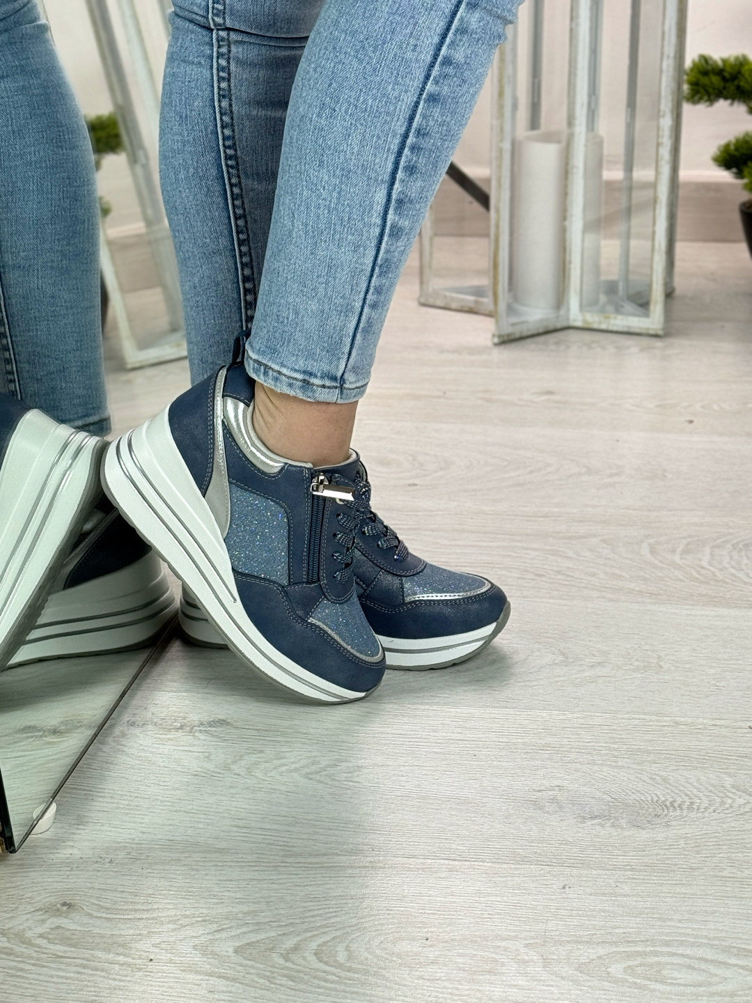Tessa_sneakers comoda jeans con zeppa