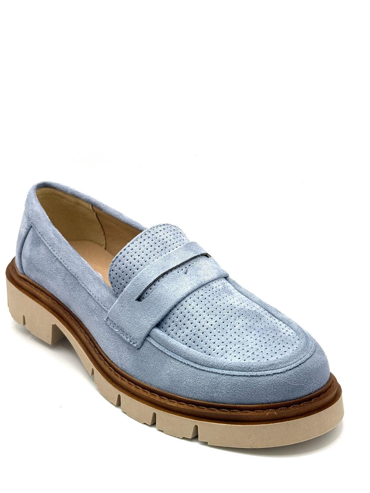 Beatrice_mocassino jeans in camoscio