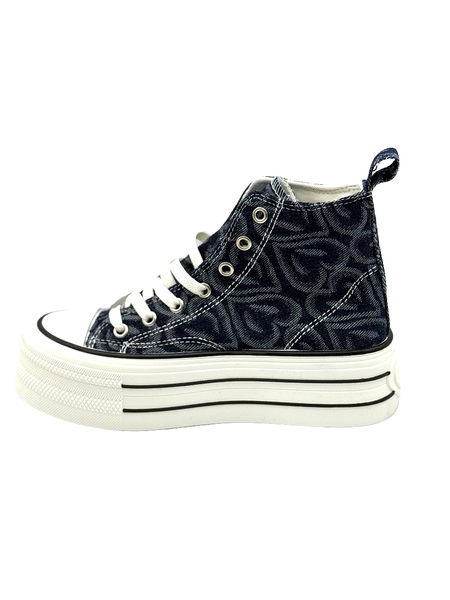 Clara_sneakers alta blu