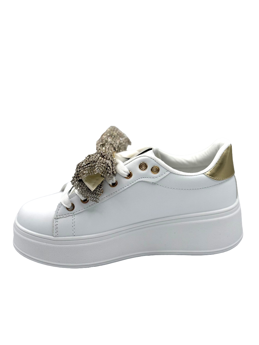 Giovanna-Sneakers fiocco donna oro