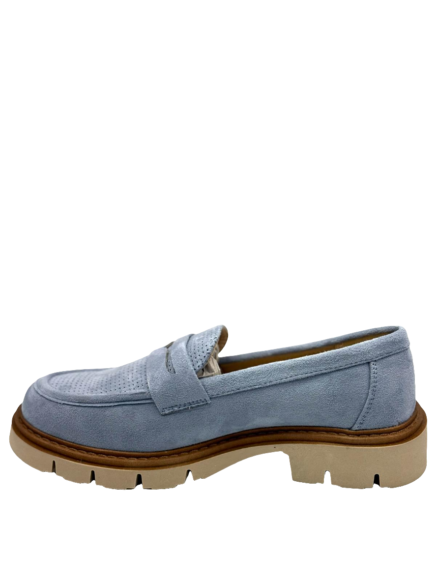 Beatrice_mocassino jeans in camoscio