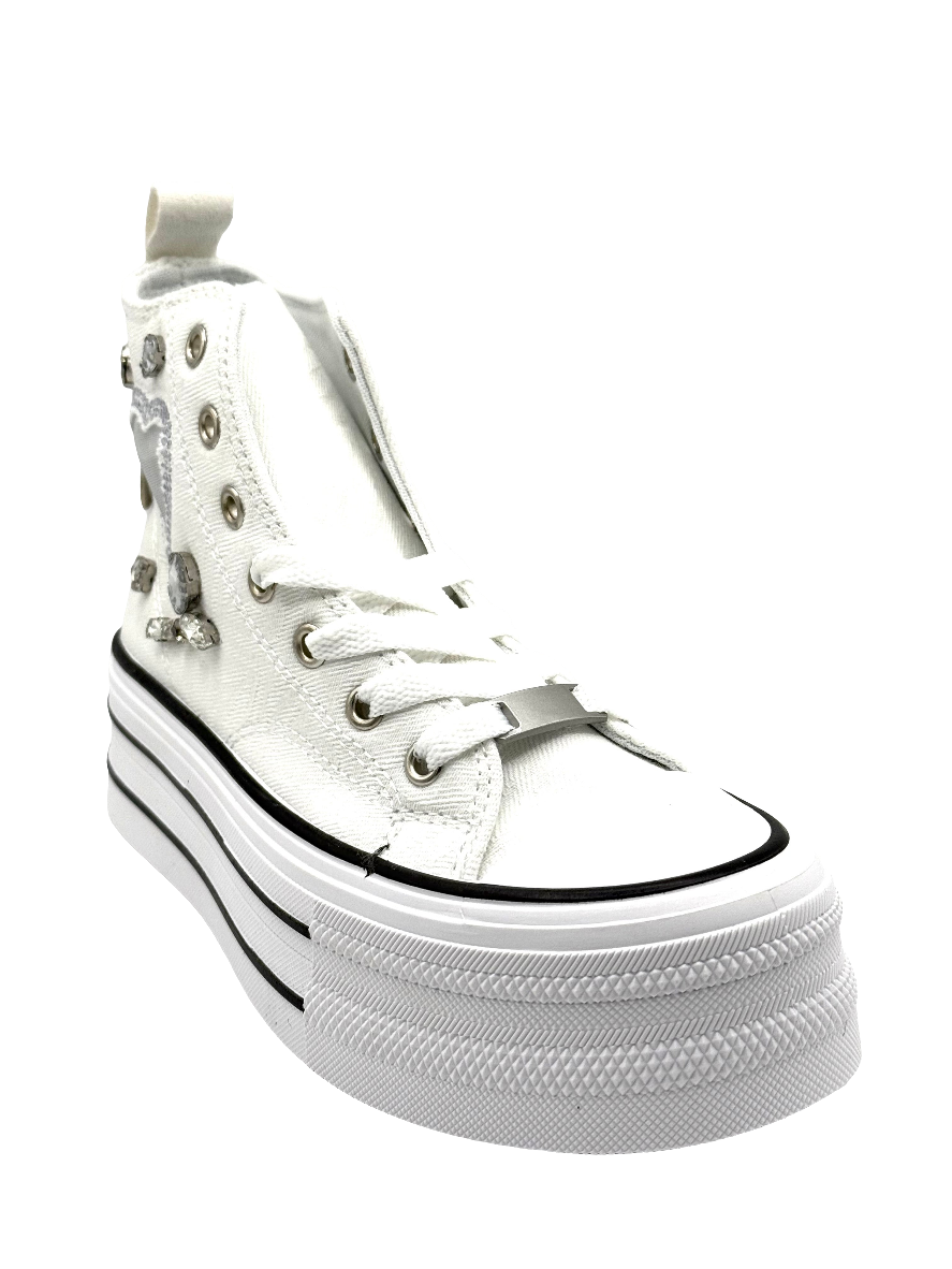 Clara_sneakers bianca alta