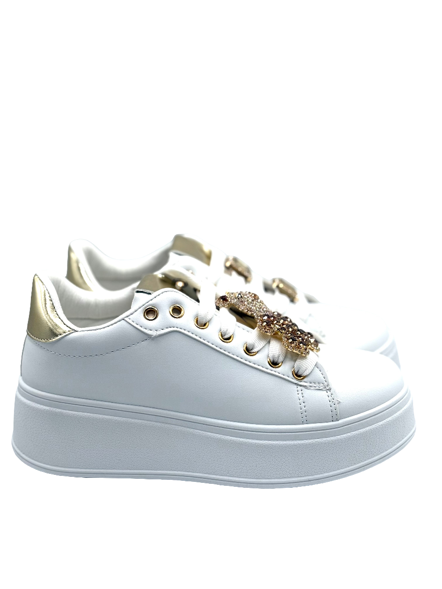 Lara_Sneakers bianca e oro