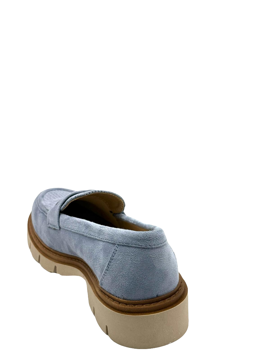 Beatrice_mocassino jeans in camoscio