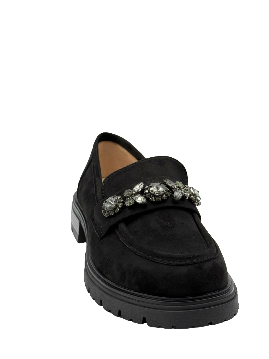 kelly_mocassino nero in camoscio