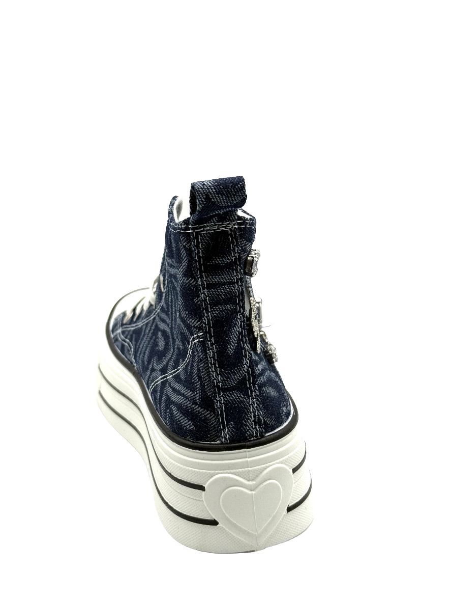 Clara_sneakers alta blu