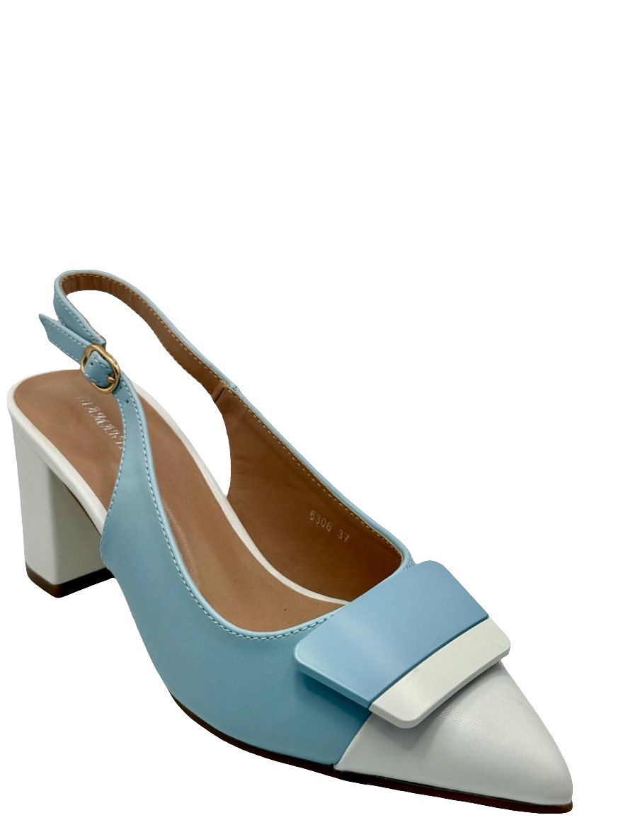 Zoe_Decolletè azzurro e bianco