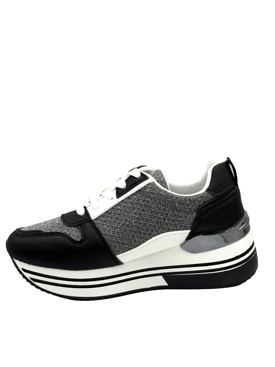 Aurora _Sneakers nero argento