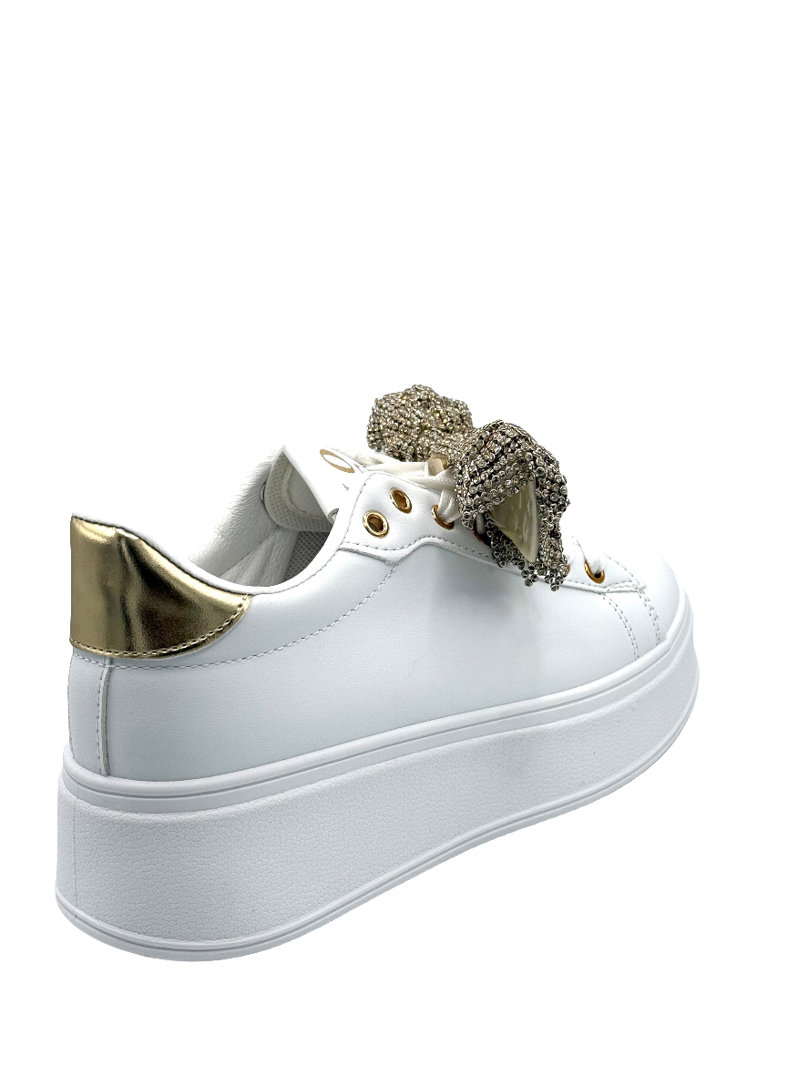 Giovanna-Sneakers fiocco donna oro